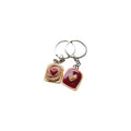 Handmade Strawberry Heart Peanut Butter and Jelly Best Friend Key Chain Set, BFF key Chains, Bestie Keychains