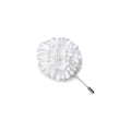 White Carnation Boutonniere Stick Pin, Handmade Satin Lapel Flower for Weddings & Formal Wear, Made in New York Since 1916 – M&S Schmalberg