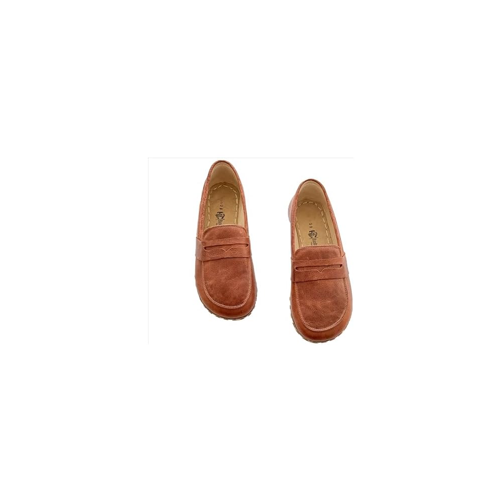Grounding Shoes For Women, Barefoot Leather Shoes,Earthing With Copper Rivet, Wide Toe Box, Minimalistic Shoes, Gifts For Him | Crazy Brown