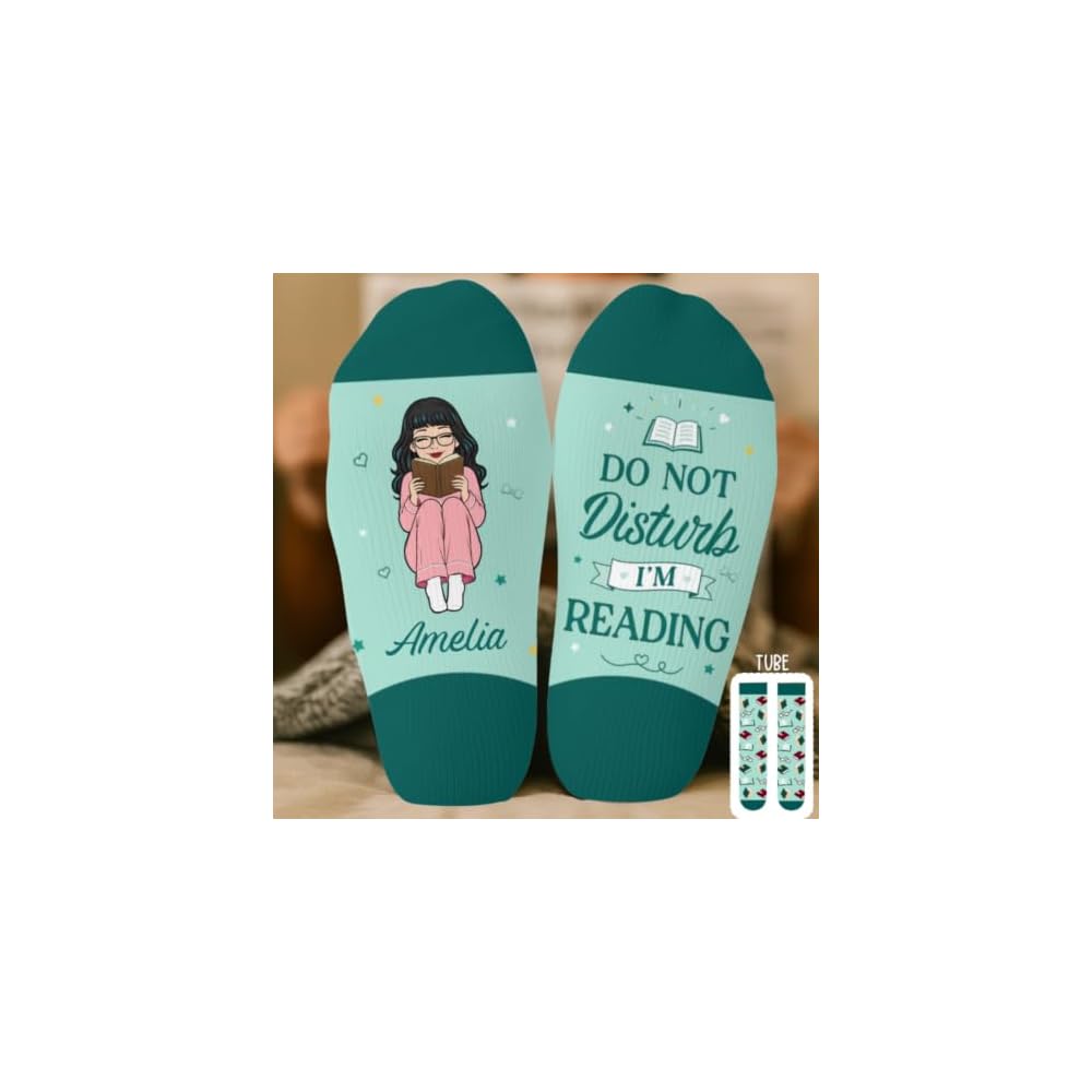 Shh I'm Reading Custom Crew Socks - Bookish Gift For Book Lovers, Bookworms