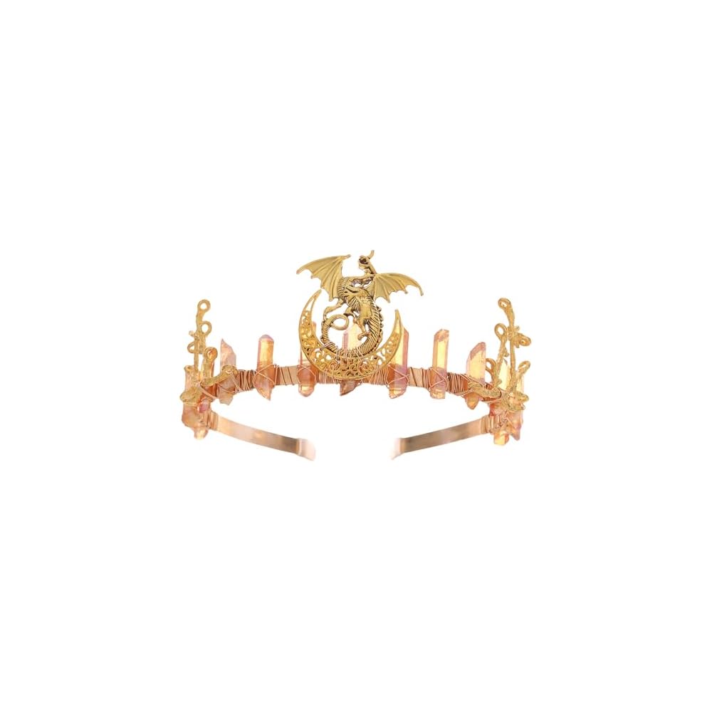 Black Fairy Crystal Crown - Elf Raw Quartz Tiara Forest Witch Crown