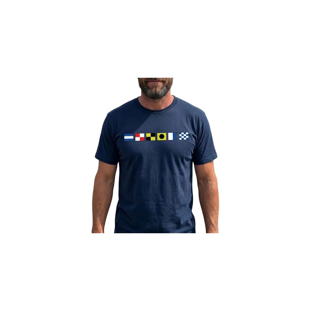 Personalized Name in Nautical Flags Shirt – Custom Maritime Signal Flag T-Shirt, Captain Nautical Flag Shirt for Sailors & Boat Lovers
