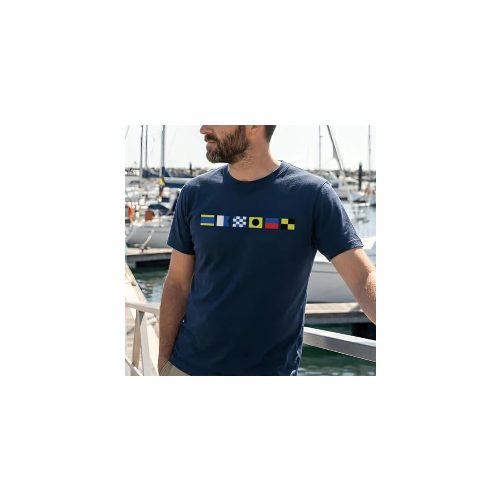 Personalized Name in Nautical Flags Shirt – Custom Maritime Signal Flag T-Shirt, Captain Nautical Flag Shirt for Sailors & Boat Lovers