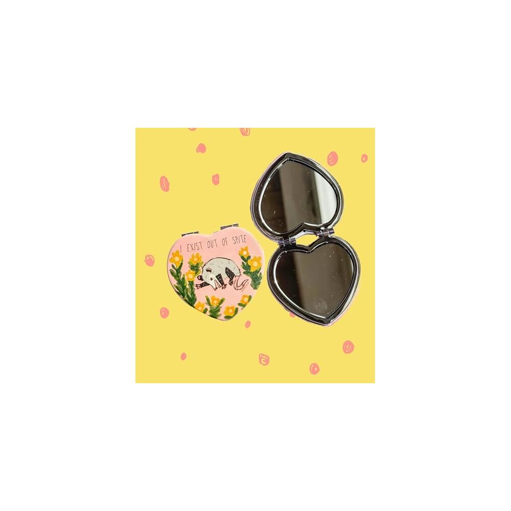 Opossum Pocket Mirror – I Exist Out of Spite, Funny Animal Lover Gift