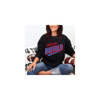 Daytee Retro Let's Go Buffalo Sweatshirt - Vintage Look Distressed Buffalo Game Day Crewneck
