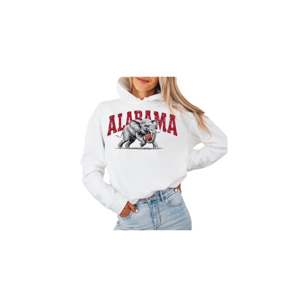 Alabama Elephant Football Sweatshirt – Vintage Sport Grey Crewneck Pullover – Retro Game Day Apparel for Men & Women