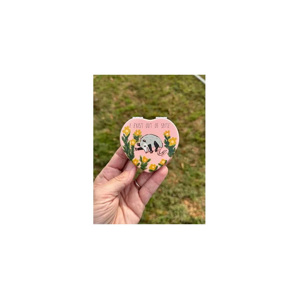 Opossum Pocket Mirror – I Exist Out of Spite, Funny Animal Lover Gift