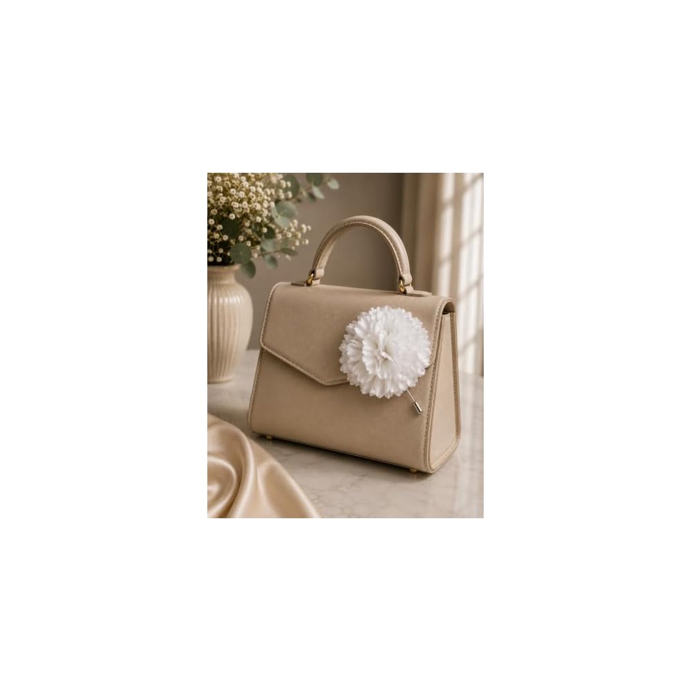 White Carnation Boutonniere Stick Pin, Handmade Satin Lapel Flower for Weddings & Formal Wear, Made in New York Since 1916 – M&S Schmalberg