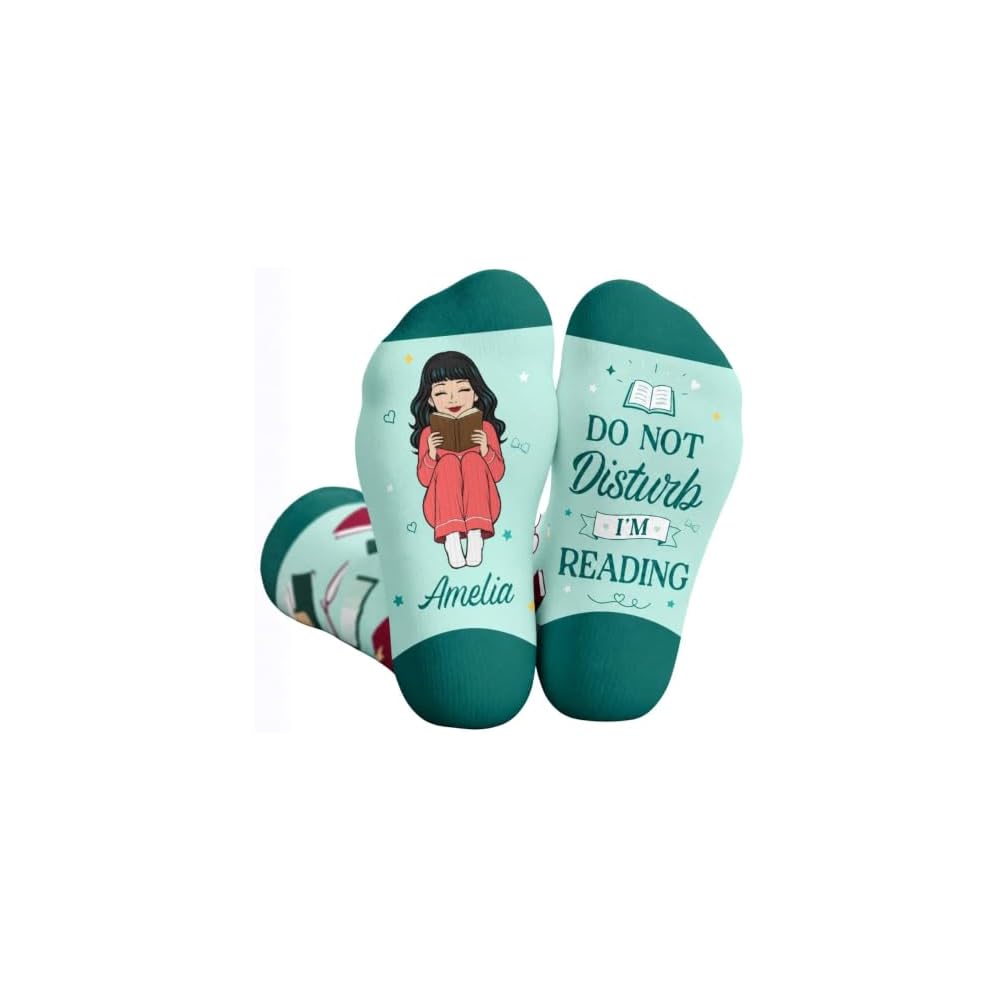 Shh I'm Reading Custom Crew Socks - Bookish Gift For Book Lovers, Bookworms