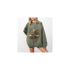 FITIN Vintage Owl Floral Graphic Sweatshirt – Nature Bird Botanical Aesthetic Unisex Cozy Crewneck Pullover
