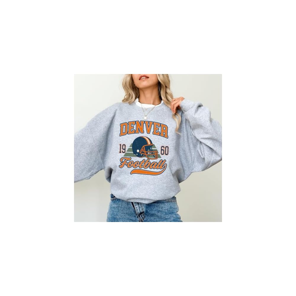 Daytee Denver Game Day Sweatshirt, Classic Distressed Sports Aesthetic Cozy Fan Apparel