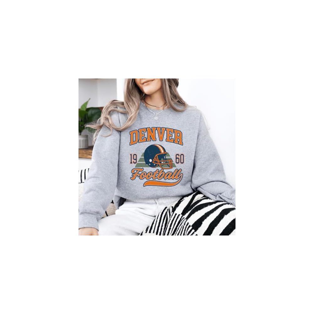 Daytee Denver Game Day Sweatshirt, Classic Distressed Sports Aesthetic Cozy Fan Apparel