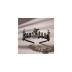 Black Fairy Crystal Crown - Elf Raw Quartz Tiara Forest Witch Crown