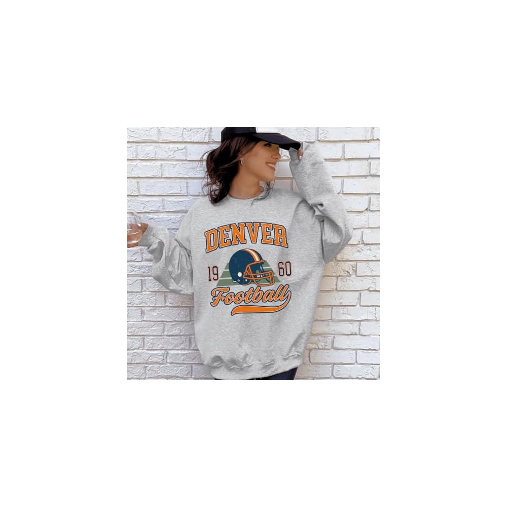 Daytee Denver Game Day Sweatshirt, Classic Distressed Sports Aesthetic Cozy Fan Apparel