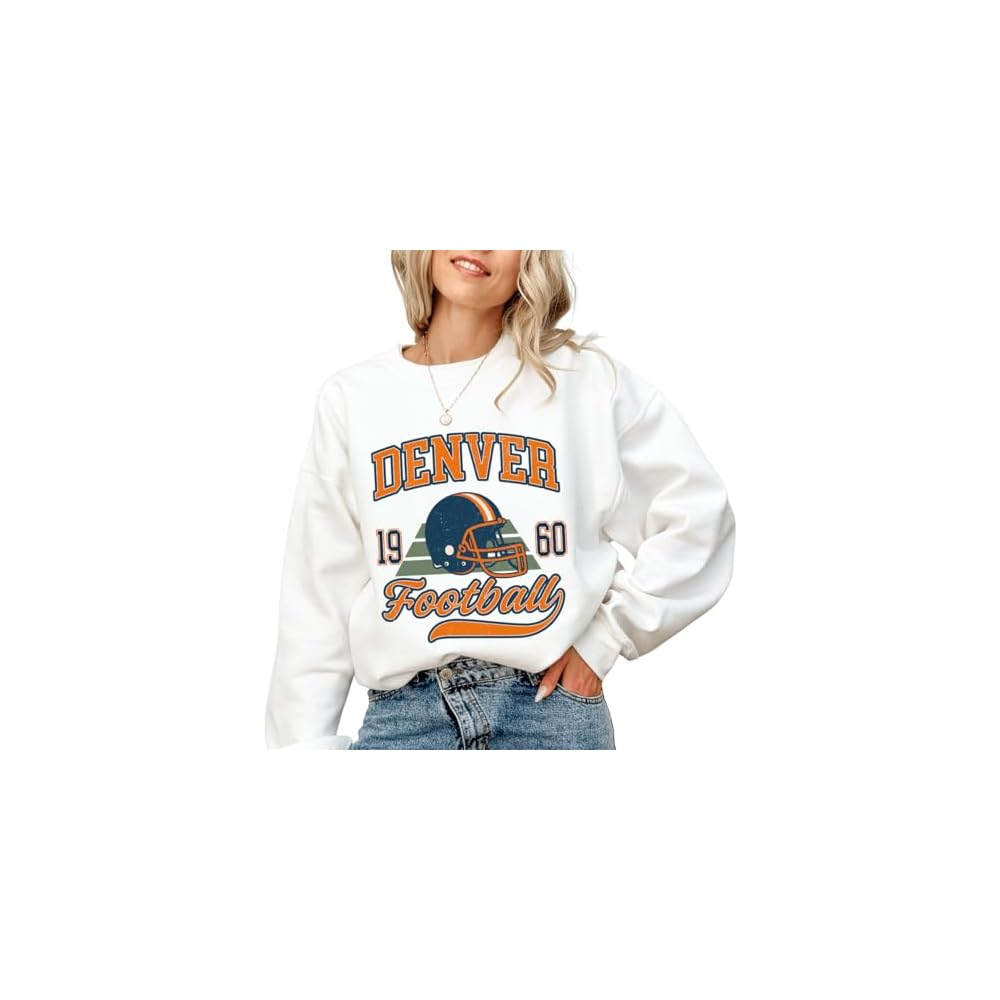 Daytee Denver Game Day Sweatshirt, Classic Distressed Sports Aesthetic Cozy Fan Apparel