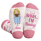 Shh I'm Reading Custom Crew Socks - Bookish Gift For Book Lovers, Bookworms