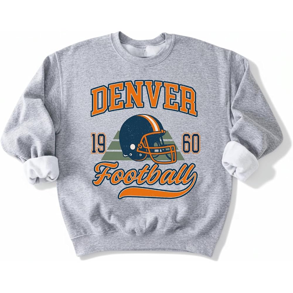 Daytee Denver Game Day Sweatshirt, Classic Distressed Sports Aesthetic Cozy Fan Apparel