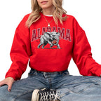Alabama Elephant Football Sweatshirt – Vintage Sport Grey Crewneck Pullover – Retro Game Day Apparel for Men & Women